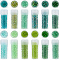 SUNNYCLUE 12 Jars 120G 3mm Seed Beads Glass Seed Bead Blue Green Glassy Crystal Round 8/0 Waist Friendship Loose Spacer for Crafts Jewelry Making Supplies Bracelets Necklaces DIY Findings Women Adult - color: Green, size: 3mm