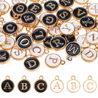 104 PCS Letter Charms for Jewelry Making - Double Sided Alphabet & Initial Charms for Necklace & Bracelet - color: 2 colors