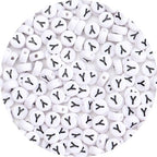 100Pcs Letter Beads - 4x7mm White Round Acrylic Alphabet Beads for Jewelry Making DIY Bracelets, Necklaces & Key Chains - color: Y 100Pcs