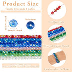 Craftdady 8 Strands 6mm Crystal Beads Electroplate Glass Round Faceted Loose Half AB Color Plated Crafting Beads for DIY Earring Necklace Jewelry Making - color: 8 Color-Round-8mm