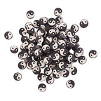 Airssory 100 Pcs Black and White Manmade Polymer Clay Soft Beads Flat Round with Taiji Ying Yang Sign Loose Bead Spacer for Lucky Jewelry Making - color: Yin Yang Beads_Black and White