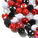 DanLingJewelry 50pcs 20mm Ladybug Acrylic Beads - Red, Black, Heart Dot Printed for DIY Craft Jewelry Making - color: 50pcs - ladybug