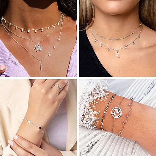 Elecrelive 925 Sterling Silver Cable Chain 3.28 Feet Unwelded Necklace Chains with Jewelry Cleaning Cloth Velvet Storage Bag for Men Women Jewelry Chain DIY Making - color: Silver-Cable Chain