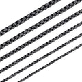 Square Rolo Chain Necklace Stainless Steel Round Box Necklace for Men Women/2mm-7mm/16Inch-36Inch - color: Stainless Steel-Black, size: 32 Inches, style: 2 mm width