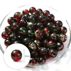 PIPITREE 500 PCS Acrylic Beads 8mm Rainbow Round Bead for Pens Bulk Acrylic Beads for Keychains Beadable Pens DIY Crafts Bracelets Necklace Jewelry Making Plastic Colorful Bead (Red-Green) - color: Red-Green
