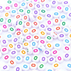 300Pcs Vowel Letter Beads O 4X7mm Individual Round Alphabet Beads for Friendship Bracelets Making - color: Round - O