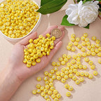 BEEFLYING 632Pcs 10MM Plating Opaque Acrylic Alphabet Beads Acrylic Letter Beads Flat Round Disc Loose Spacer Beads for Jewelry Bracelet Necklace Earring Making DIY Crafts, Yellow - color: Yellow