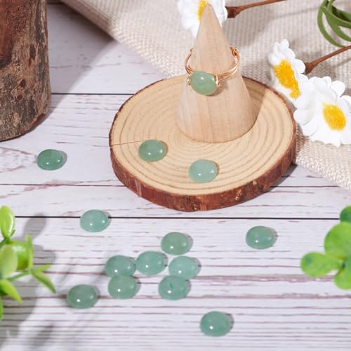 Fashewelry 50Pcs Natural Green Aventurine Cabochon Stone Half Round Beads 10mm Tiny Flat Back Gemstone Chakra Healing Crystal Cover Cabs for Jewelry Making - color: 8-Green Aventurine, size: 10x4~5mm