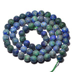 AD Beads Beautiful Natural Matte Gemstone Round Spacer Loose Beads 4-12mm (6mm, 04 Matte Lapis Chrysocolla) - color: 04 Matte Lapis Chrysocolla, size: 6mm