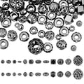PH PandaHall 12 Styles Brass Spacer Beads, 96PCS Gunmetal Jewelry Beads Pumpkin Round Metal Spacers Polygon Flower Beading for DIY Summer Bracelet Necklace Jewelry Making Craft, 3-8mm
