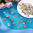 48Pcs 12 Styles Rhinestones Charms Alloy Enamel Love Pendants with Crystal Rhinestone Flower Butterfly Round Ring Charm for Necklace Bracelet Earrings Jewelry Making DIY Craft