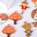 Bulk Gold Enamel Charms for Jewelry Making, Colorful Metal Charms Pendant for Bracelet Necklace and Crafting - color: Thanksgiving Yellow