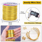 Jewelry Wire for Jewelry Making, Anezus Craft Wire Tarnish Resistant Copper Beading Wire for Jewelry Making Supplies and Crafting (Gold, 18 Gauge) - color: Gold