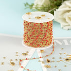 UMAOKANG 10 Meters Gold Plated Chains for Jewelry Making Red Enamel Bead Stainless Steel Chain for Women Necklace DIY Craft - color: Gold-Red Enamel