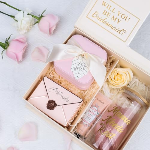 AYGXU Travel Jewelry Box for Women and Girls - Small Case With Initial A-Z - Teacher Gifts - color: pink, size: no letter