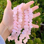 Adabele 30 Inch Natural Raw Healing Crystal Quartz Nugget Drilled Gemstone Loose Beads Rose Pink AB Titanium Coated Chakra Gem Stone Spacer for Jewelry Craft Making GA-B8 - color: Rose Pink Ab, size: 30 Inch/2 Strands