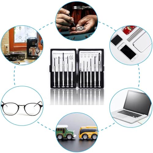 NSZETZ 11PCS Mini Precision Screwdriver Set, Small Tools with 11 Size Flathead and Phillips Kit, Professional Magnetic Repair Tool for Jewelry, Ring Doorbell, Watch, iPhone, Toys, Computer, Eyeglass - style: 11PCS