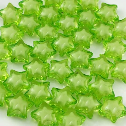 50pcs 18mm Acrylic Star Beads Spacer Beads for DIY Jewelry Making Bracelet Necklace Key Chains Handmade Craft(Light Green) - color: Light Green, size: 18mm