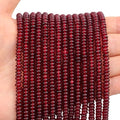 BONNY BOXX 1 Strand (150PCs) Natural 2 * 4mm Garnet Jade Rondelle Beads, Natural Abacus Disk Stone Beads Loose Spacer Gemstone for DIY Bracelet Necklace Jewelry Making - color: Garnet, size: 2*4MM