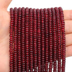 BONNY BOXX 1 Strand (150PCs) Natural 2 * 4mm Garnet Jade Rondelle Beads, Natural Abacus Disk Stone Beads Loose Spacer Gemstone for DIY Bracelet Necklace Jewelry Making - color: Garnet, size: 2*4MM
