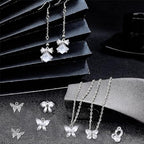 SUNNYCLUE 1 Box 12Pcs 6 Styles Silver Butterfly Charm Cubic Zirconia Micro Pave Brass Bowknot Mini Insect Pendants Glass Crystal CZ Stone Beads for Jewelry Making Charms DIY Bracelets Supplies - color: 1 Box 12Pcs Silver Tone Butterfly Charms