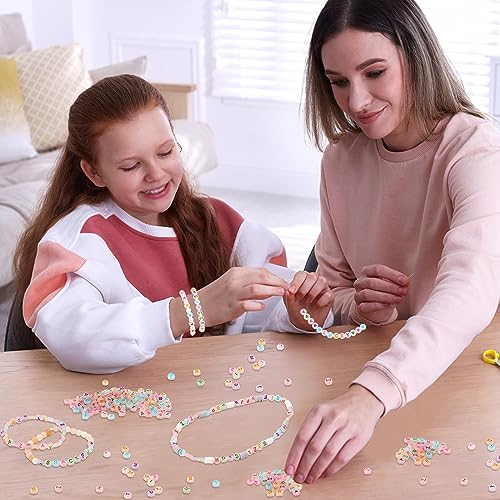 1900pcs Letter Beads, DECYOOL Glow in The Dark Letter Beads, Acrylic Alphabet Beads, with 1 Roll Elastic String for Bracelet Necklace Jewelry Making Supplie - color: reflective