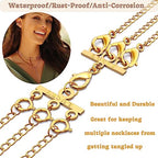 Dailyacc Lucky Necklace Layering Clasp 18K Gold and Silver Multi Strand Clasps for Stackable Necklaces - color: 2Pcs 2Silver 2Gold