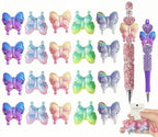 20 Pcs Butterfly Acrylic Beads for Crafts - Fits for Beaded Pens & Jewelry Making - DIY Supplies - color: Gradient Color-20pcs