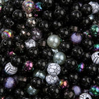 12mm Black Acrylic Beads 300pcs Grey Focal Spacer Bead Chunk Bubblegum Beads for DIY Crafting Necklace Bracelet Jewelry Making Keychain(Black&Grey) - color: black&grey