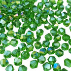 400pcs Bicone Crystal Beads 4mm Crystal Glass Faceted Beads for Necklace Bracelet Earrings DIY Jewelry Crafts Making Supplies(Grass Green AB) - color: Grass Green AB, size: 4mm