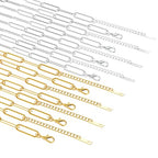16 Pack 4mm 18K Gold Plated Paperclip Charm Necklace Chains Bulk for Jewelry Making 18Inch 18K Gold Plated and Stainless Steel Necklace Chain with 2 Inch Extension Chain for Women - color: 16 PCS 18K Gold+Silver