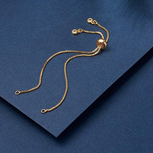 DanLingJewelry 20pcs Adjustable Slider Bracelet Slider Extender Chains with Rhinestones Ends for Jewelry Making DIY 8 Inches(226mm) G - color: StyleⅠ-20 pcs-Golden