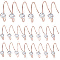 30 Pieces Diamonds Fish Earring Hooks Brass French Rhinestone Ear Wire with Open Loop Hole for DIY Dangle Earrings Jewelry Making, Rose Golden - color: Rose Gold