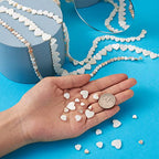 Fashewelry 147pcs Heart Natural Freshwater Shell Loose Beads White Peach Heart Sea Shell Spacer Charm Beads 6mm/8mm/12mm for Jewelry Making - color: 1-Shell Color, 6mm/8mm/12mm