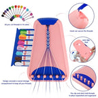 Friendship Bracelet Making Kit for Girls Ages 8-12, Kids Jewelry Making Kit with 28 Pre-Cut Threads and Letter Beads, Arts and Crafts for Kids, Birthday Easter Gifts for 6 7 8 9 10 11 12 Year Old - color: Pink/Dark Blue