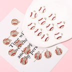 20PCS Sports Charms Enamel Basketball Baseball Pendant Charms for Jewelry Making Rhinestone Ball Game Softball Charms for Necklace Bracelet Earrings DIY Crafts - color: Set 3