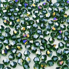 100pcs 8mm Bicone Crystal Glass Beads Faceted Bicone Crystal Beads Bulk Glass Spacer Beads for Bracelets Necklace Pendants Earrings DIY Jewelry Craft Making(Dark Green AB) - color: Dark Green AB, size: 8mm