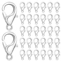 Yueton Curved Lobster Clasps-100pcs 7x12mm Silver Plated Lobster Claw Clasps DIY Jewelry Fastener Hook,Necklace DIY Fasteners (Silver) - color: Silver