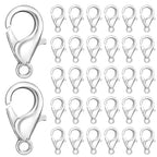 Yueton Curved Lobster Clasps-100pcs 7x12mm Silver Plated Lobster Claw Clasps DIY Jewelry Fastener Hook,Necklace DIY Fasteners (Silver) - color: Silver
