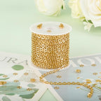 KYUNHOO 16.4 Feet Gold Chain for Jewelry Making Embossed Circle Chains on Spool Gold Plated Stainless Steel Chain Necklace with Lobster Clasps and Jump Rings for DIY Bracelet Earring - color: Oval Gold