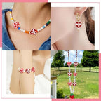 Stiesy Handmade Lampwork Beat Heart Beads, 10Pcs Love Heart Shaped Enamel Glass Beads Bulk for Jewelry Making, DIY Valentine Gift Friendship Bracelet and Necklace Charm - color: Heart-2 Colors-10pcs