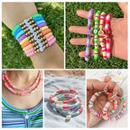 Gionlion 25000 Pcs Clay Beads Bracelet Making Kit Abundant Single Color Heishi Beads, 7 Boxes Polymer Beads for Bracelets Jewelry Making kit with Charms, DIY Arts and Crafts Gifts - style: 25000PCS