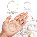 40 Pieces Earring Hoops for Jewelry Making Round Beading Hoop Earring for Earring Finding Making Supplies - color: Gold and Silver