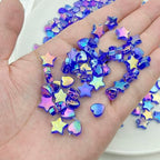 450 Pcs Acrylic Crystal Beads - AB, Star, Heart Shapes for Jewelry Making - DIY Bracelet, Necklace, Earrings (Sapphire Blue) - color: Sapphire Blue