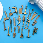 Youdiyla 80pcs Alloy Ancient Cyan Father's Day Series New Tool Set Pendant Jewelry Making DIY Keychain Earrings Pendant Various Design Charms for Jewelry Making Bracelets Necklace (SN901) - color: SN901