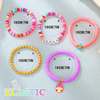 JEWEKY Easter Heishi Bracelets Gold Beaded Polymer Clay Bunny Pendant Bracelet Jewelry Accessories - color: A-Easter