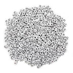 600PCS 6x6mm Square Acrylic Letter Beads C for Friendship Bracelets Jewelry Making, White Acrylic Cube Base with Black Alphabet Beads for DIY Crafts Bracelets Necklaces Key Chains Phone Lanyard - color: Letter C(Black on White)