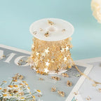 Kyutong 5 Meters Gold Chain for Jewelry Making Dangling Star Cable Chain Links Women Necklace Chain Bulk with Lobster Clasps Jump Rings for Jewelry Making Supplies - color: Gold Star