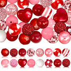 50Pcs Chunky Bubblegum Beads, 20mm Chunky Bubble Gum Beads for DIY Beadable Pens Bracelets Necklaces Pearl Beaded Mother's Day Craft Jewelry Making (Love) - color: Love