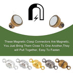 PH PandaHall 100 Sets Brass Magnetic Clasps Mixed Color Round Magnet Converter Jewelry Clasps Buckle Ball for Bracelet Necklace Jewelry DIY Making